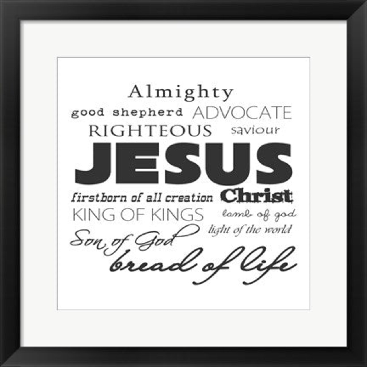 Framed Art Jesus Christ White by Veruca Salt Wall Decor 18x24 Artwork